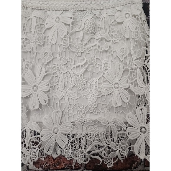 Decree‎ Crochet Skirt White Small Beach Swim Cover Up Bride Bachelorette Bridal - Picture 3 of 10